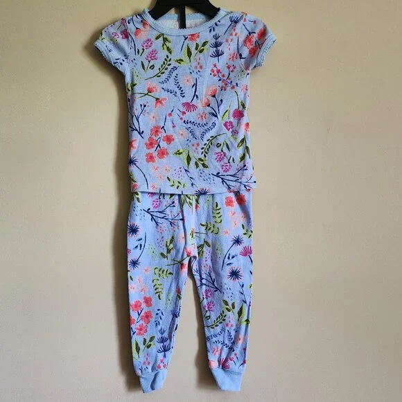 Wonder Nation Floral T-Shirt & Pant Pajama Set Size 18 Months NWOT - Picture 2 of 5